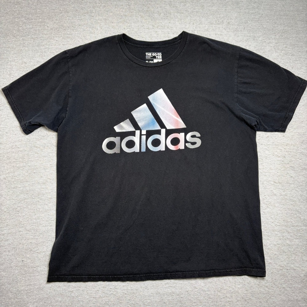 Adidas Mens The Go-To Tee XL Black Graphic Logo Cotton Short Sleeve T-Shirt